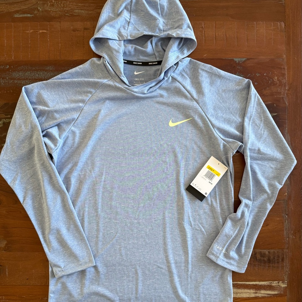 Nike Swim Men's Sky Blue Hooded Long Sleeve T
